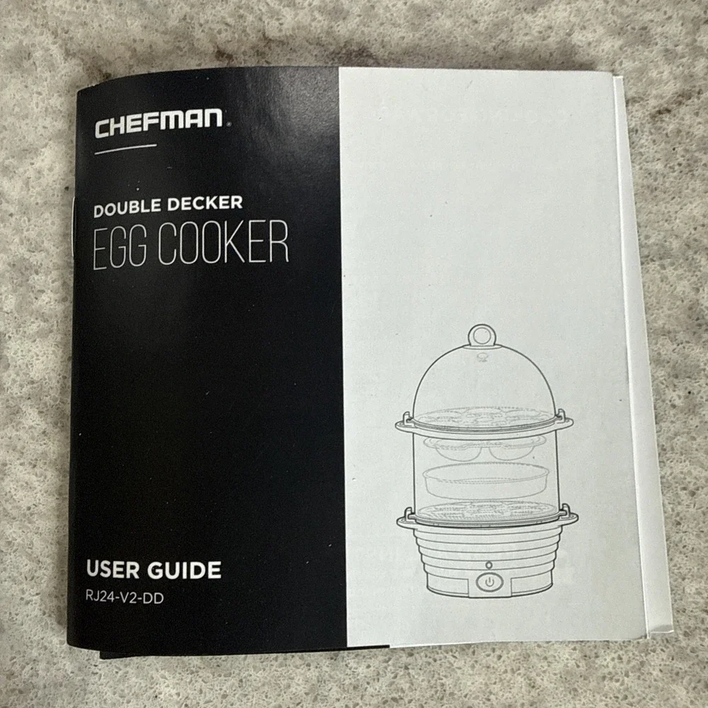 Chefman Electric Double Decker 12 Egg Cooker Poached Boiled Scrambled Omelet